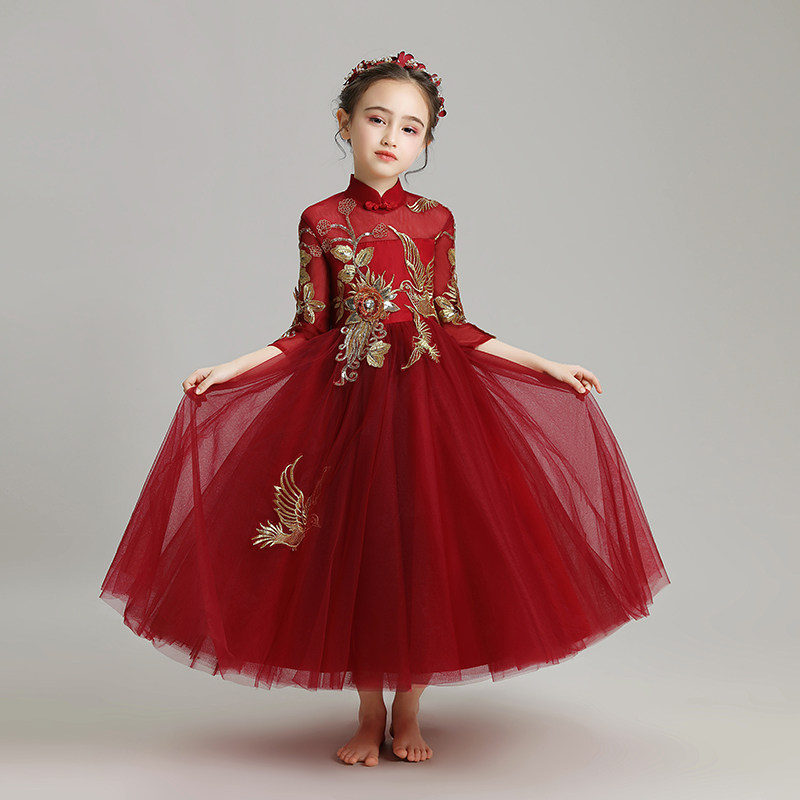 儿童礼服公主裙走秀花童婚纱女童钢琴演出服主持人晚礼服洋气秋冬,童装/婴儿装/亲子装,儿童礼服,淘宝优惠券,粉丝福利购,淘宝优惠卷