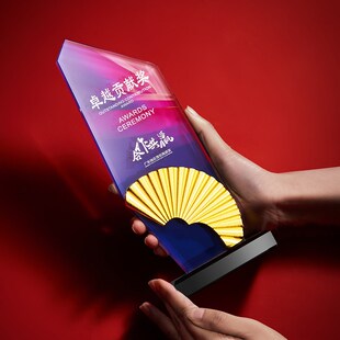 水晶奖杯定制奖牌高级感金属创意比赛企业员工年会颁奖订制纪念品