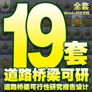 市政道路公路桥梁立交桥天桥可行性研究报告初步设计方案文本计算