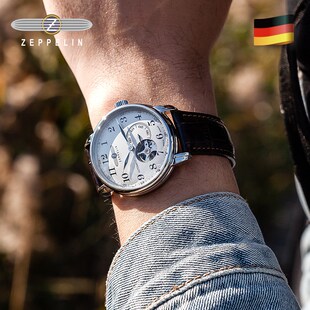 齐博林手表男士机械表德表防水小众复古腕表齐柏林男表生日礼物