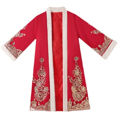 汉服冬装女童过年服唐装中国风拜年服冬儿童披风斗篷古装加绒加厚