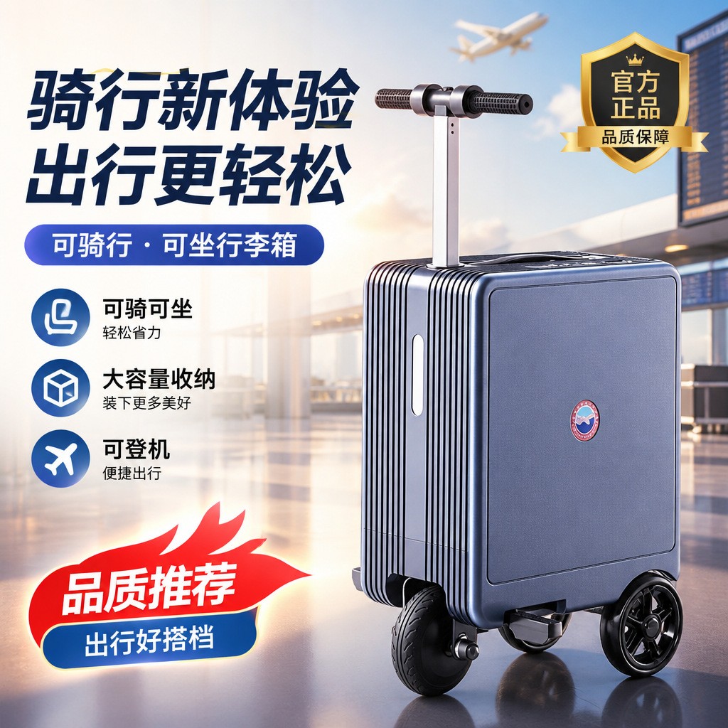 智能电动行李箱20寸可登机可坐人