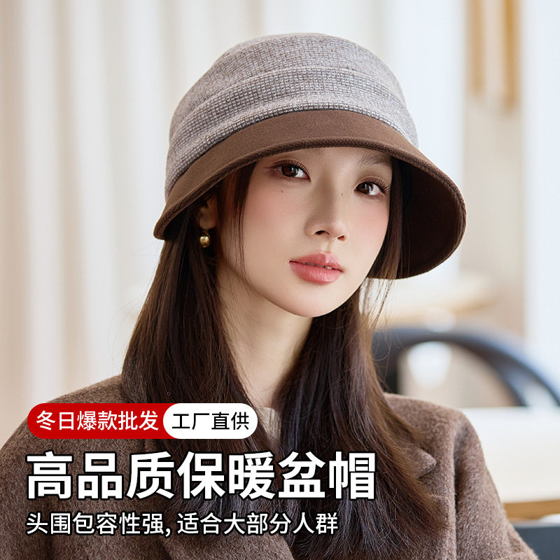 秋冬季帽子女减龄文艺渔夫帽复古