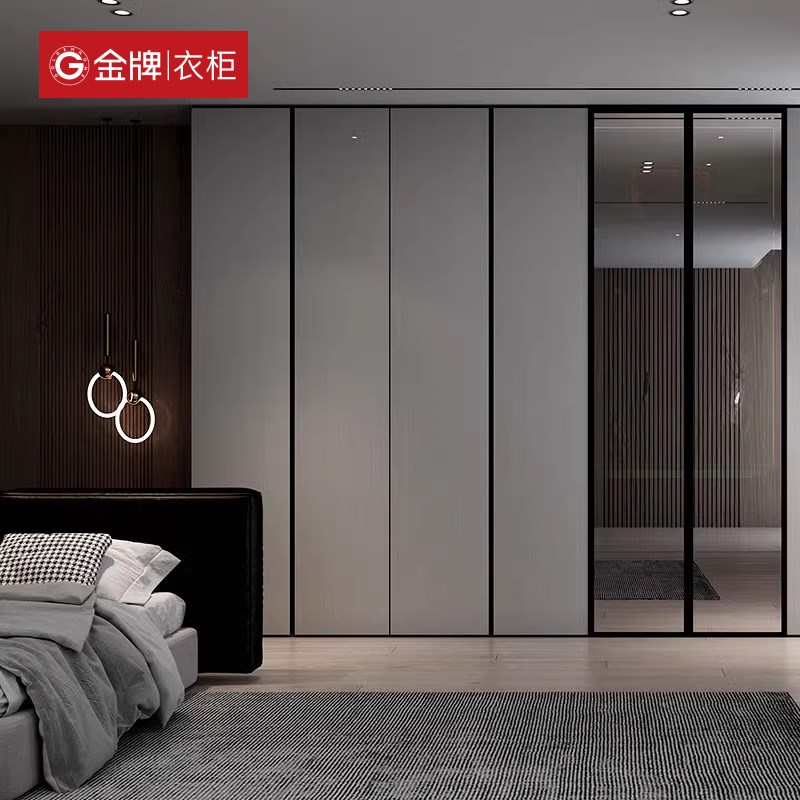 金牌衣柜整体衣柜家用卧室简约衣橱衣帽J间走入式衣柜子全屋定制