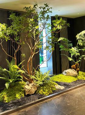 彷真马醉木橱窗造景植物室内高端彷真绿色植物装饰树天井楼梯简约