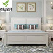 实木床美式 轻奢现代简约1.8米双人床1.5米高箱储物床欧式 卧室婚床