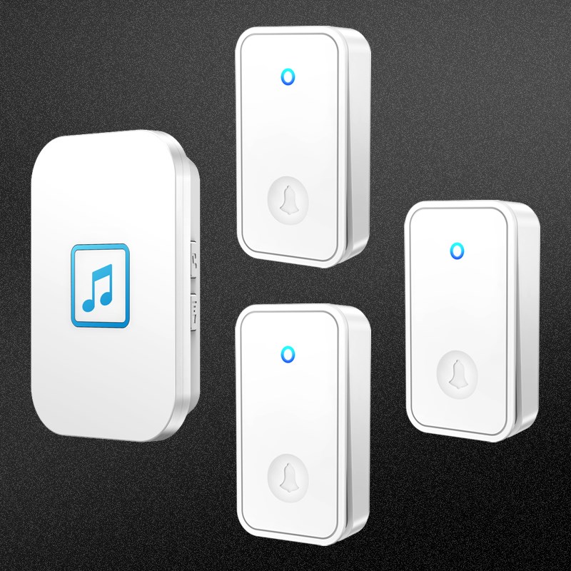 智能无线家用不用电池门铃自发电三拖一远距离电子遥控呼叫器