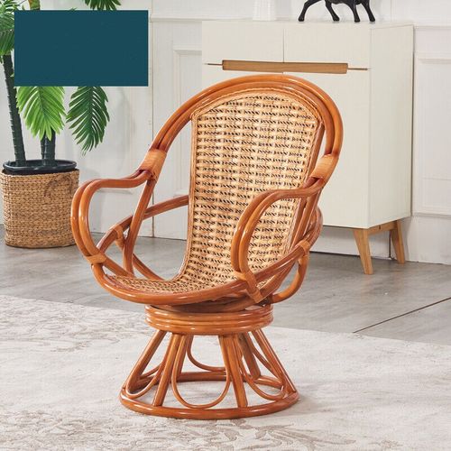 老人藤椅子单个腾椅真藤旋转藤椅三件套真藤编靠背椅茶几休闲