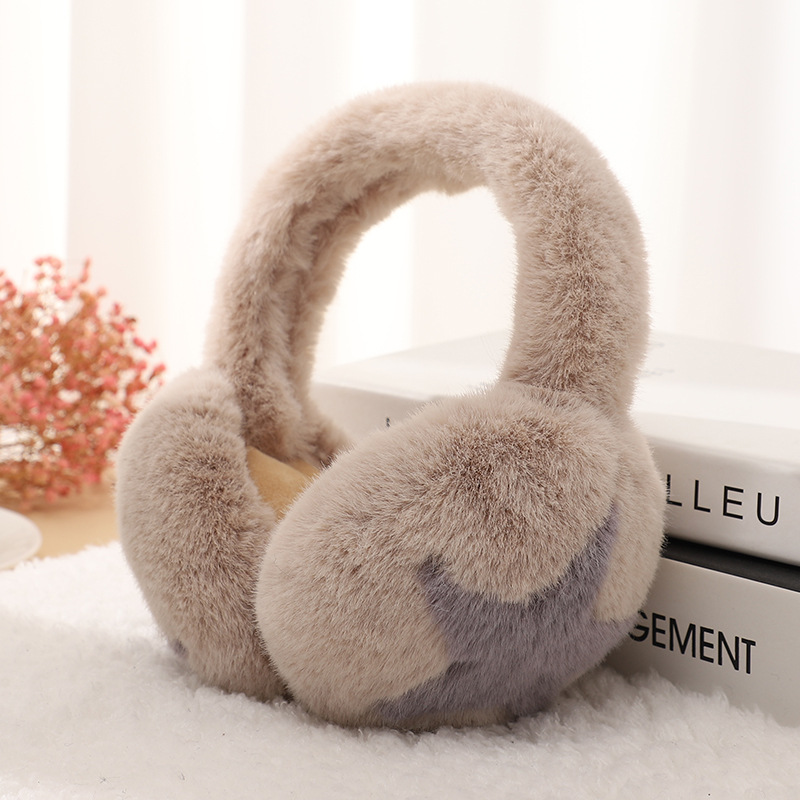 秋冬新款圣诞毛绒耳罩女保暖可爱耳捂子防寒防风可V折叠防冻护耳