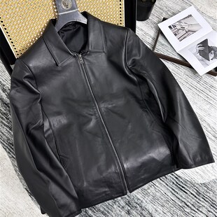 奢货 男士 灰常高端 秋季 商务休闲皮衣夹克外套潮 绵羊皮 高及