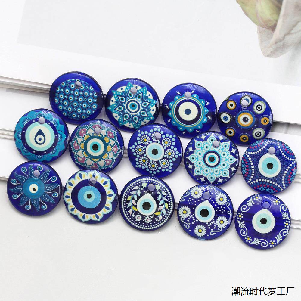 3cm土耳其新品恶魔之眼玻璃饼