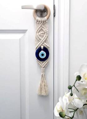 波西米亚手工编织棉线流苏挂件吊饰壁饰恶魔之眼挂饰Evil Eyes