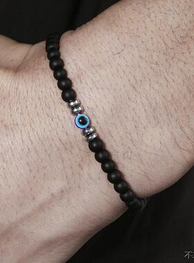 4mm松石恶魔之眼弹力手链