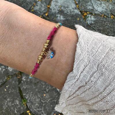 手工编织绳结滴油蓝眼睛