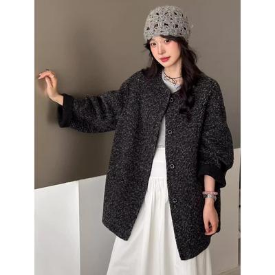 高级感秋冬新款双面羊绒大衣女中长款韩版宽松显瘦羊毛呢外套女