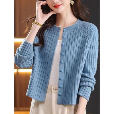 秋季宽松短款毛衣针织开衫女2025新款外搭小个子减龄时尚外套上衣