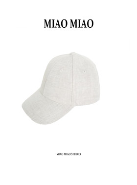 【和安】徐淼淼 NEW 「极简随性」 原色亚麻宽边遮阳棒球帽MS2079