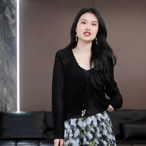 【玉纱】徐淼淼夏'真丝雅韵'新中式时尚270克针织空调衫NE2449