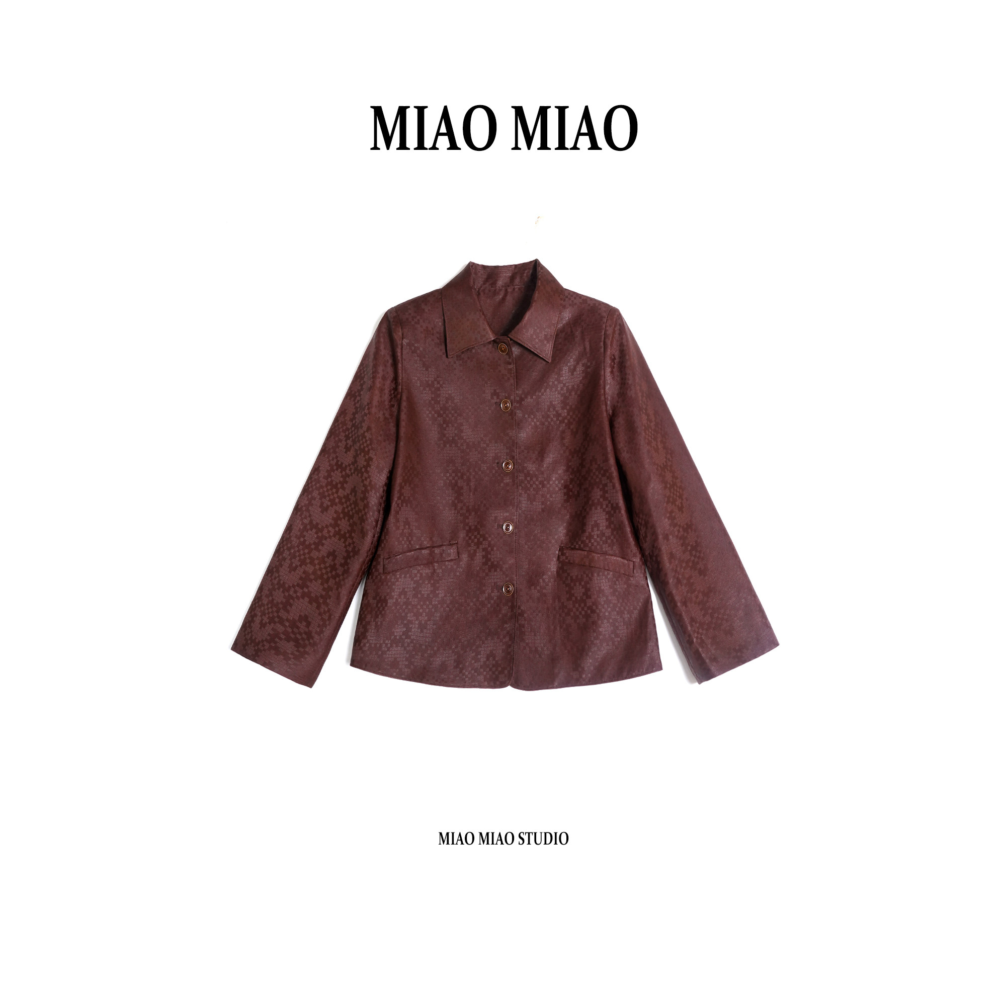 【纹霖】徐淼淼国风轻奢非遗红云纱新中式桑蚕丝上衣外套R1846