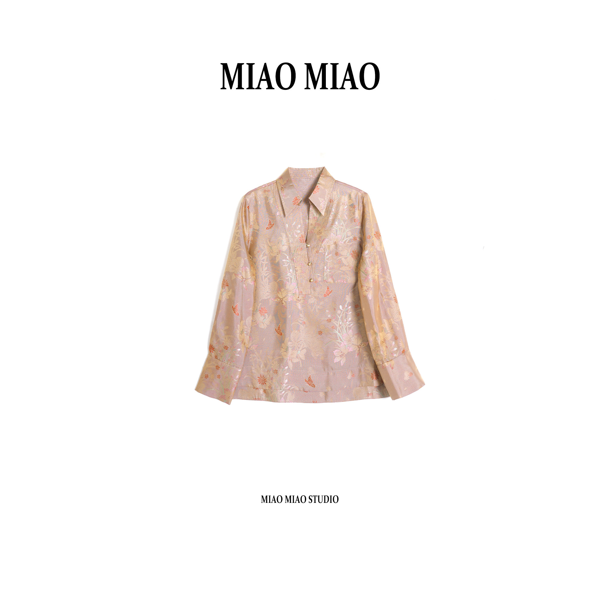 【临江仙】徐淼淼早春非遗浮光罗新款国风新中式桑蚕丝上衣XJ1886