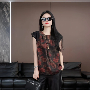 墨染江南 徐淼淼春夏新款 国风花萝非遗香云纱上衣CV2253 染芍