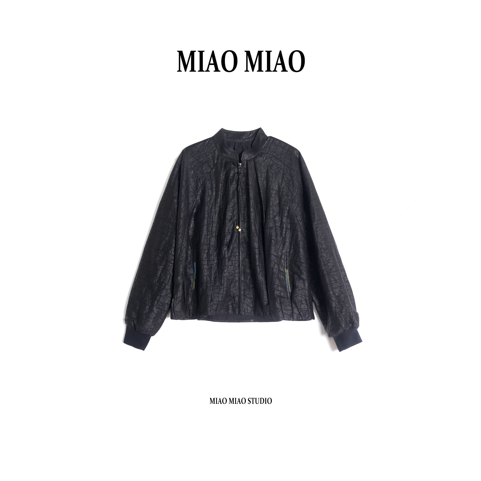 【时盈】徐淼淼国风非遗龟裂纹香云纱桑蚕丝中式上衣外套XG1861