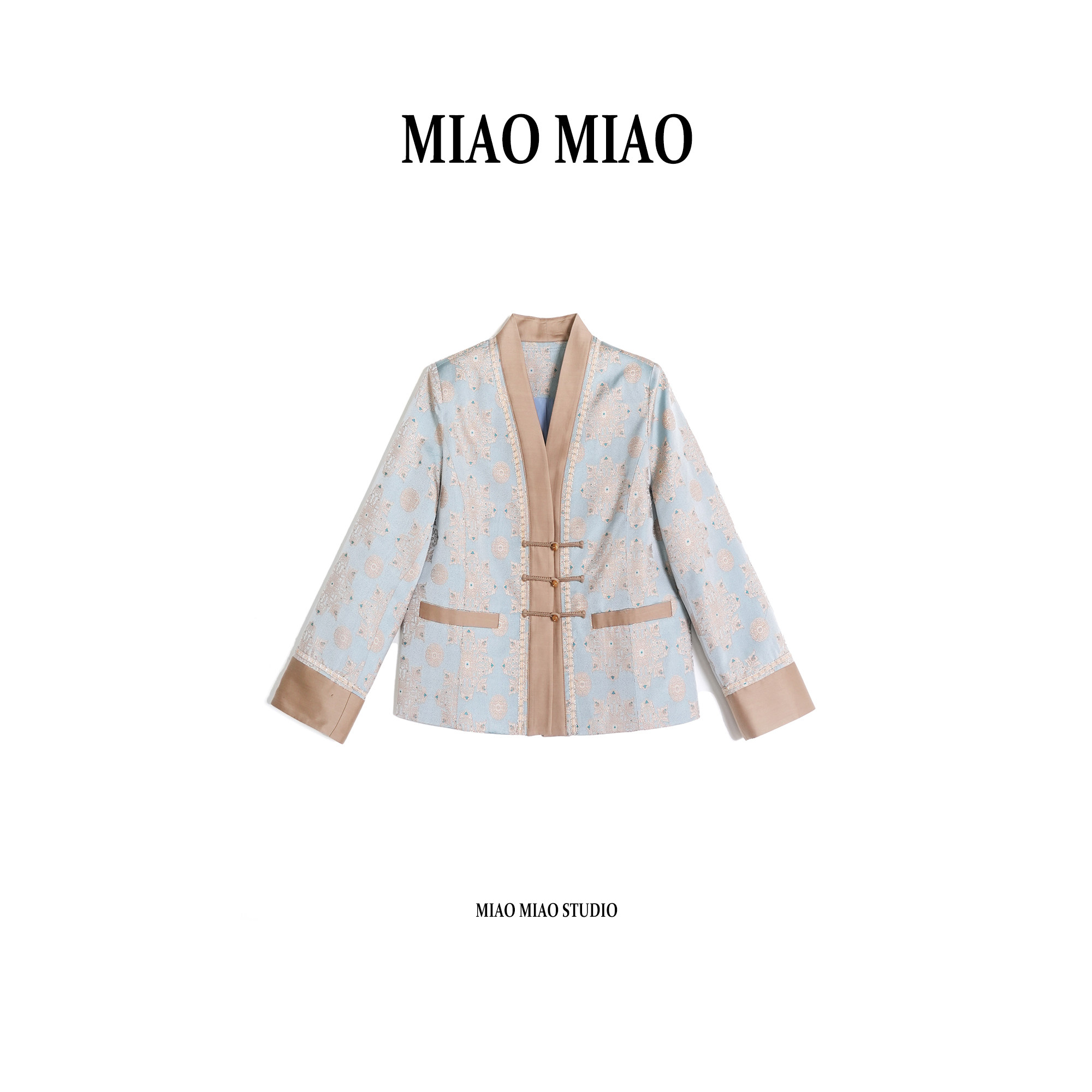 【花间景】徐淼淼早春国风非遗宋锦高定新中式桑蚕丝上衣R1884