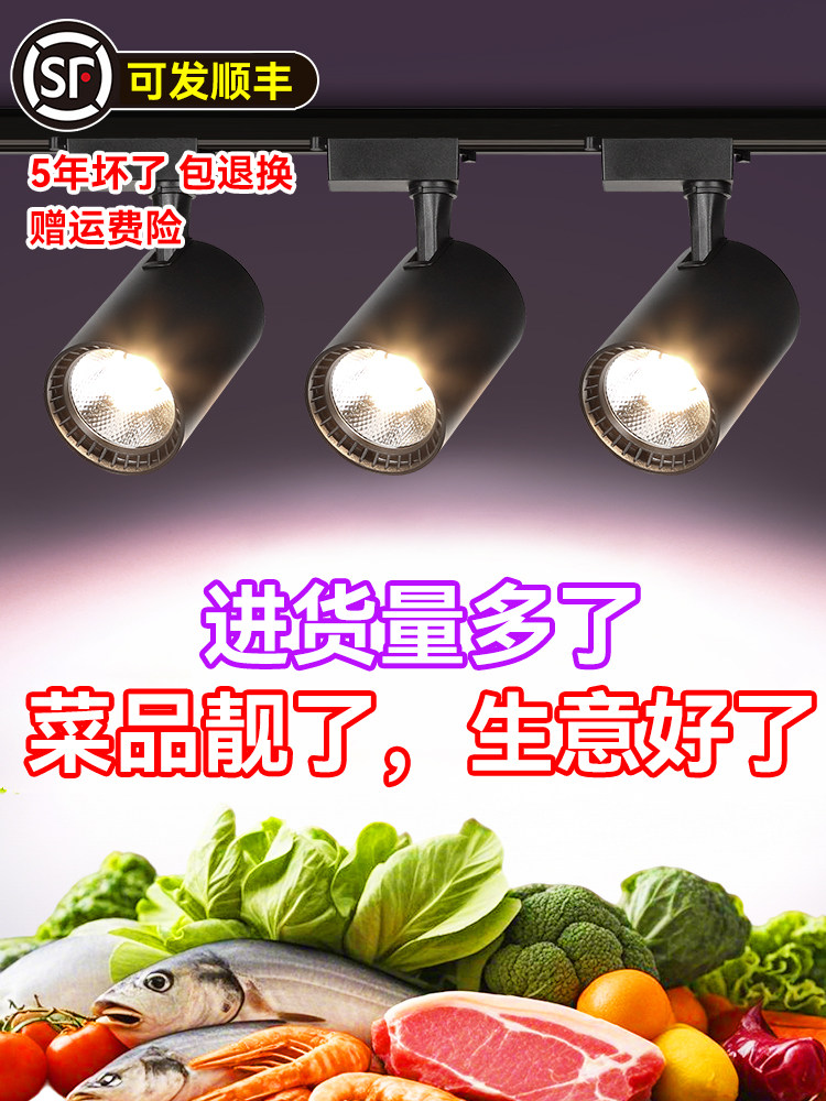 2025新国标轨道Led聚光灯鲜肉熟食店特色超市水果蔬菜海鲜红烧蔬