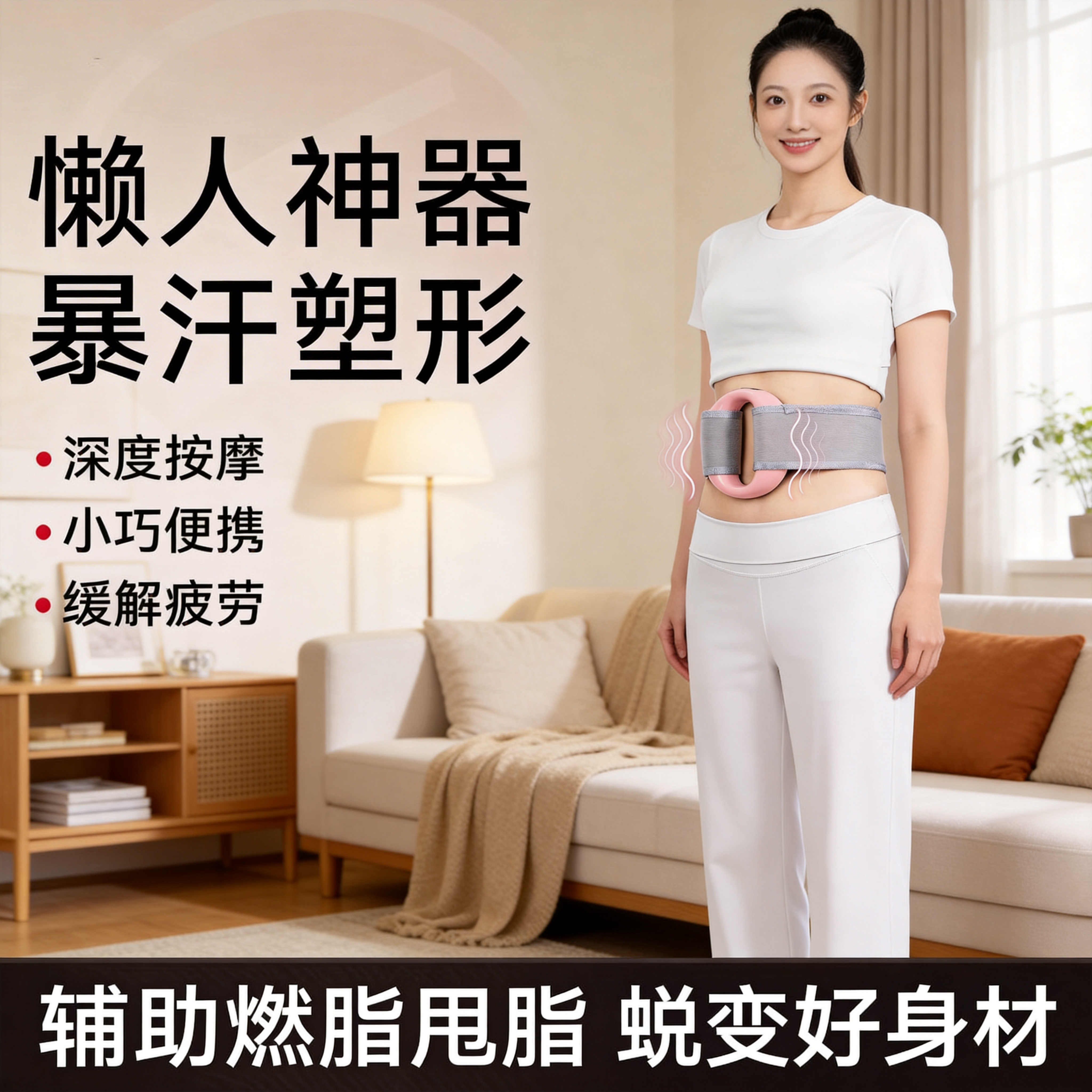 抖抖筋膜环懒人瘦肚子全身按摩