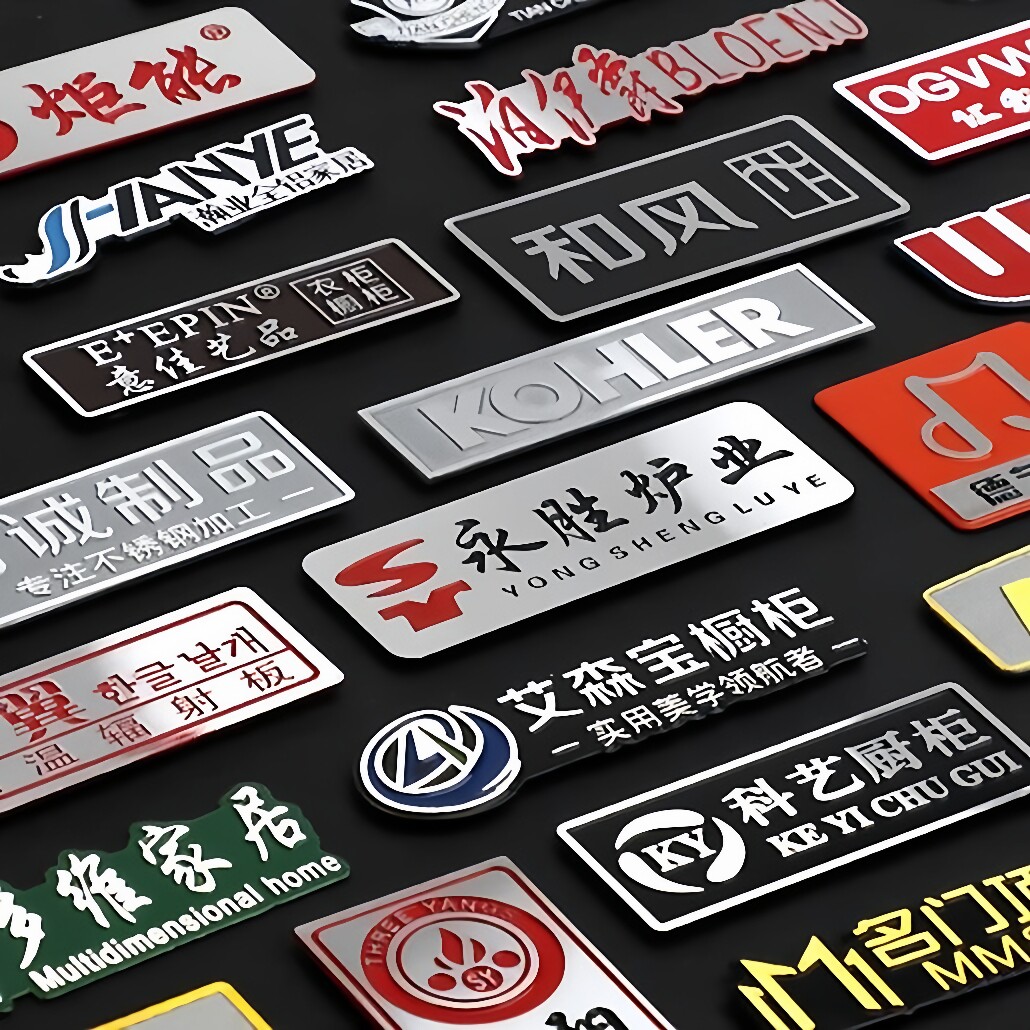 深圳东莞金属标牌定做高档铭牌锌合金商标定制logo雕刻高光门窗橱