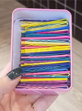 爆款韩版黑色烤漆50支一字夹铁盒装U型夹发卡女士发夹BB夹发饰品
