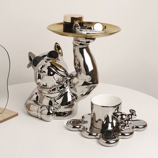 创意法斗麒麟臂红酒架置物展示架家用轻奢高档客厅酒柜摆件