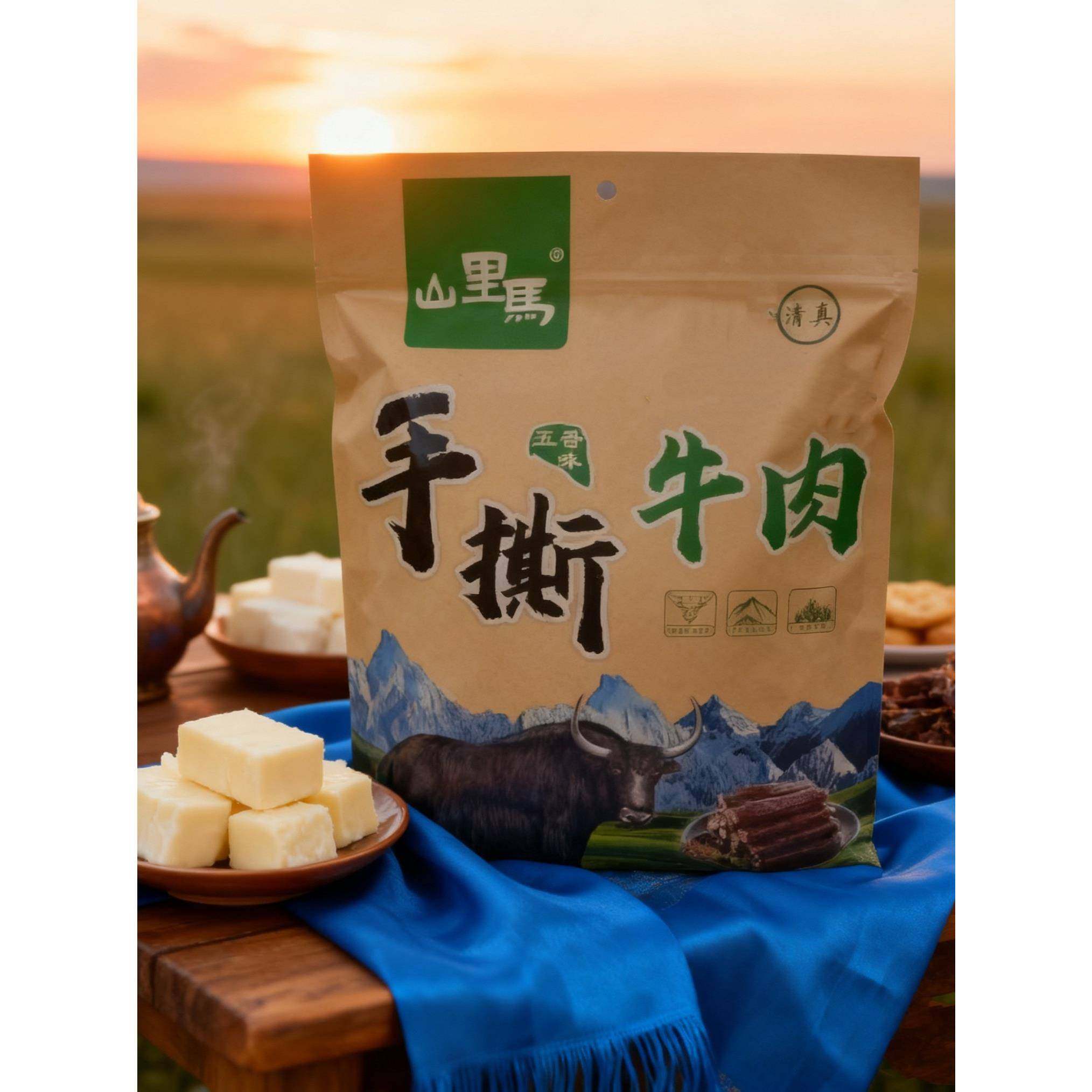 兰州特产手撕风内蒙古四川香辣五香孜然味干牦牛肉干山里马五香味