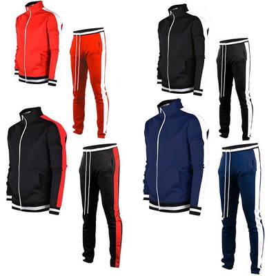 Men sports sportswear suit running pants sweatshirt 2 piece