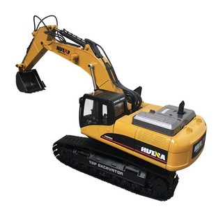 汇纳580遥控合金挖掘机遥控挖土机三合一抓球 抓木模型工程车套装