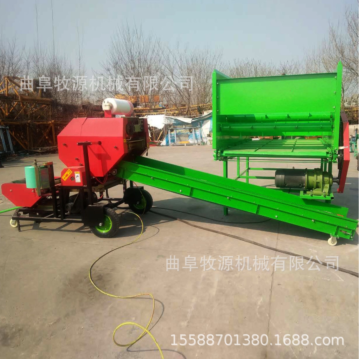 定州玉米秸秆青储打包机 青饲料秸秆裹包机 圆草捆保鲜裹包机视频