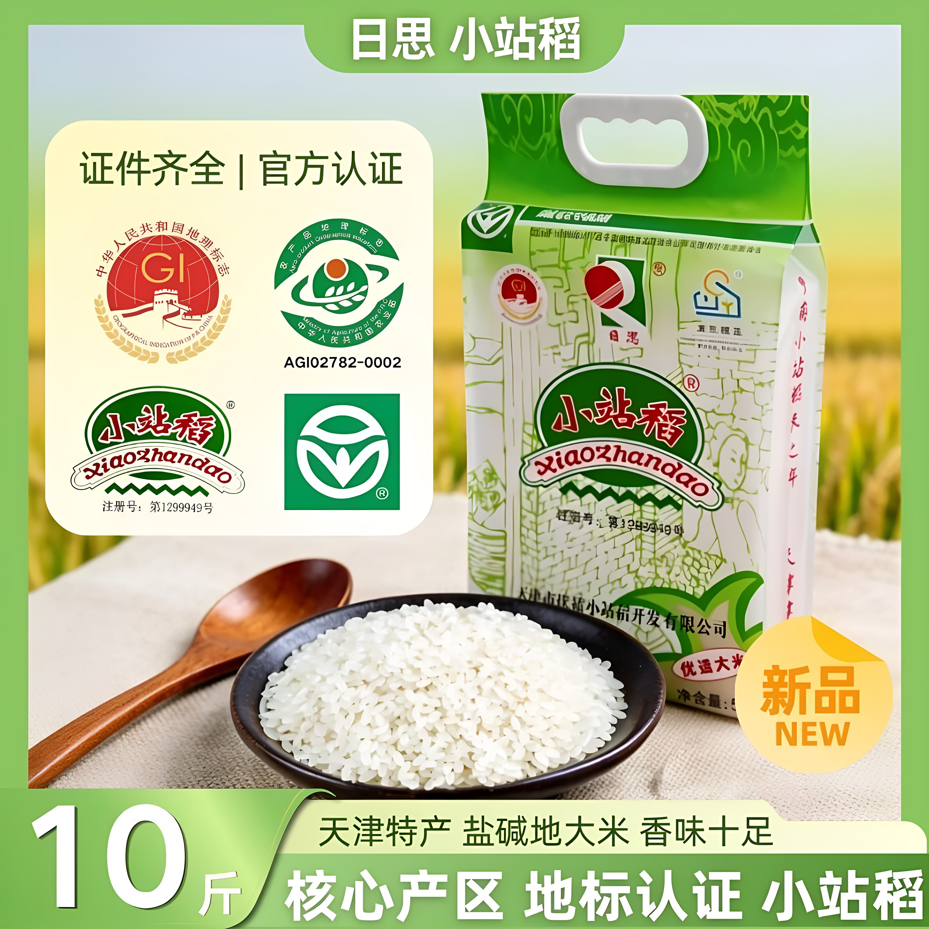 日思小站大米粳米小站稻大米天津10斤正宗新米小站米长粒香珍珠米