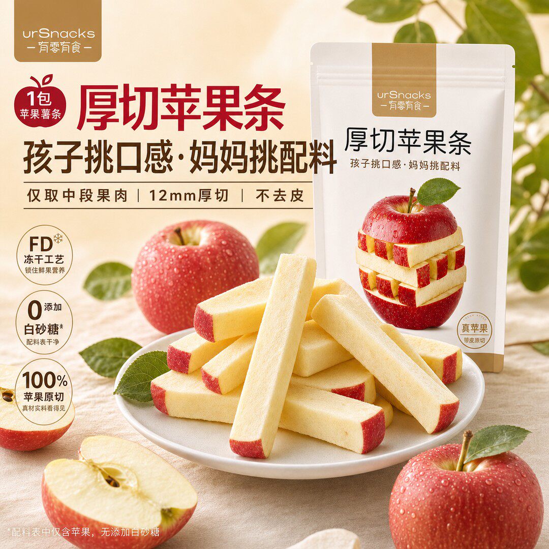 有零有食冻干苹果条原味无添加