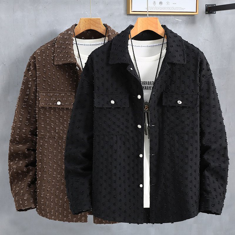 360斤大尺码工装新款外套男春秋胖子潮加肥加大夹克宽松牛仔上衣