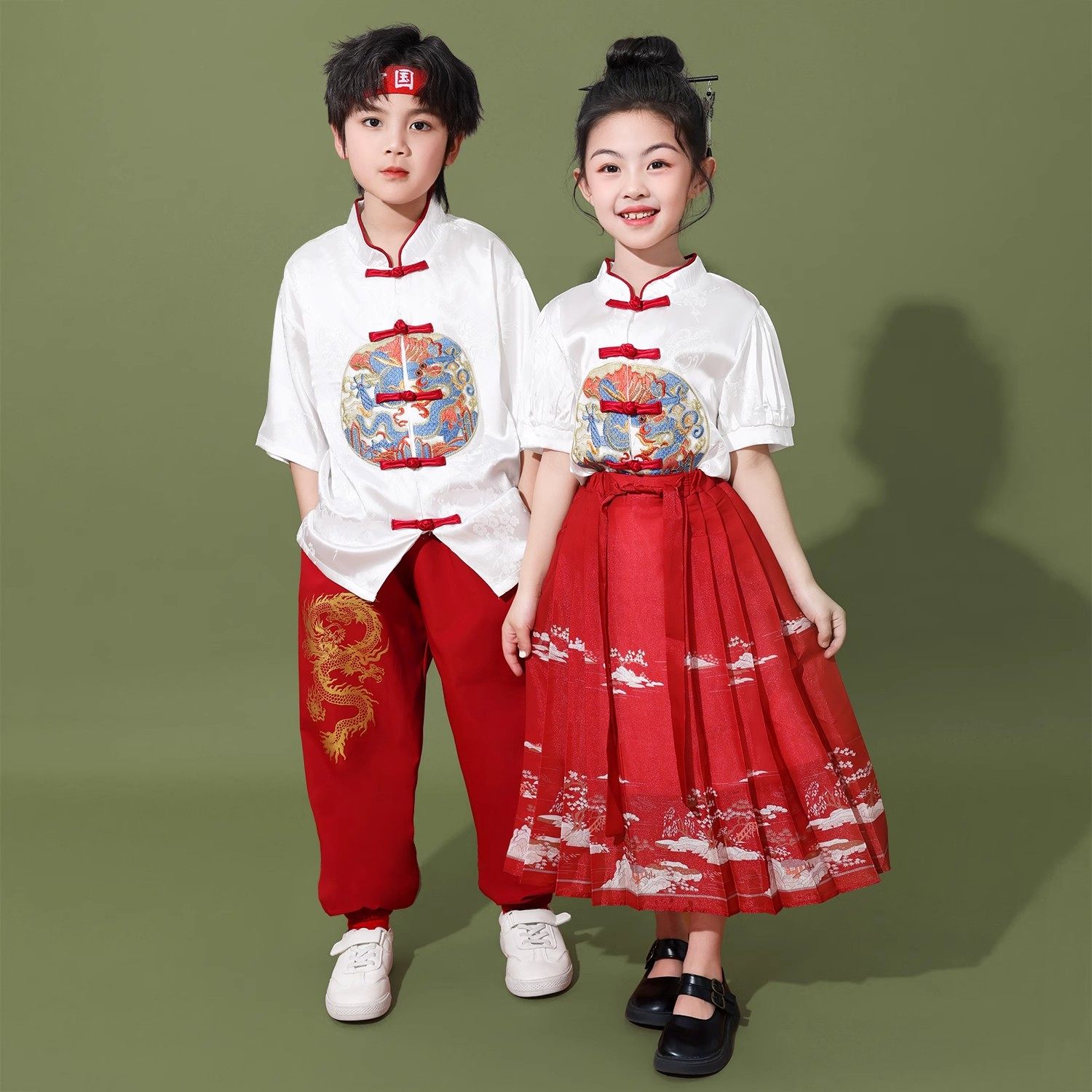 汉服儿童演出服六一表演服装中国风女童马面裙套装2024新款夏季,童装/婴儿装/亲子装,汉服,淘宝优惠券,粉丝福利购,淘宝优惠卷