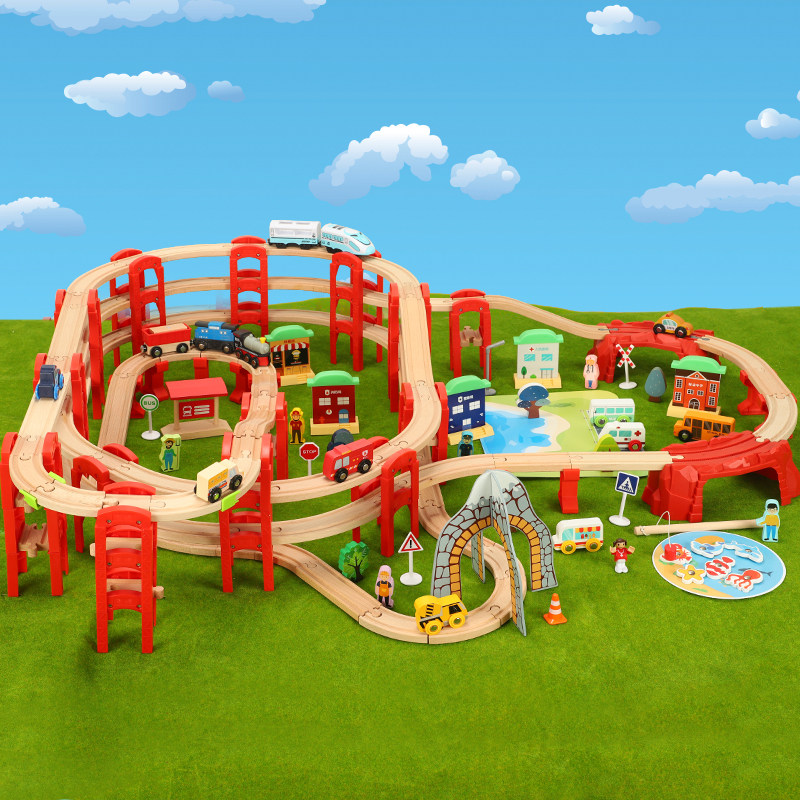 木制环形轨道套装玩具百变积木电动火车轨道车 2-7岁儿童益智玩具,玩具/童车/益智/积木/模型,电动/遥控轨道,淘宝优惠券,粉丝福利购,淘宝优惠卷