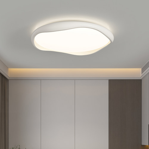 2025年新款中山灯具奶油风卧室吸顶灯现代简约超亮圆形led主卧灯