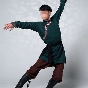 中国风 男少数民族练习服艺考服装 学生男舞蹈服装 演出服蒙古舞服装