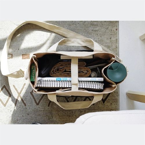 慵懒风帆布单肩包女2023新款A韩版商务通勤包简约百搭手提书包文