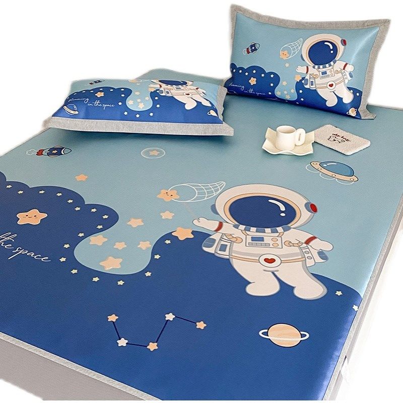 卡通儿童床1.2凉席1.35m夏季1.5米冰丝凉席三件套1.8床笠款冰丝席