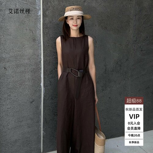 夏季新款无袖收腰连体衣连体裤女