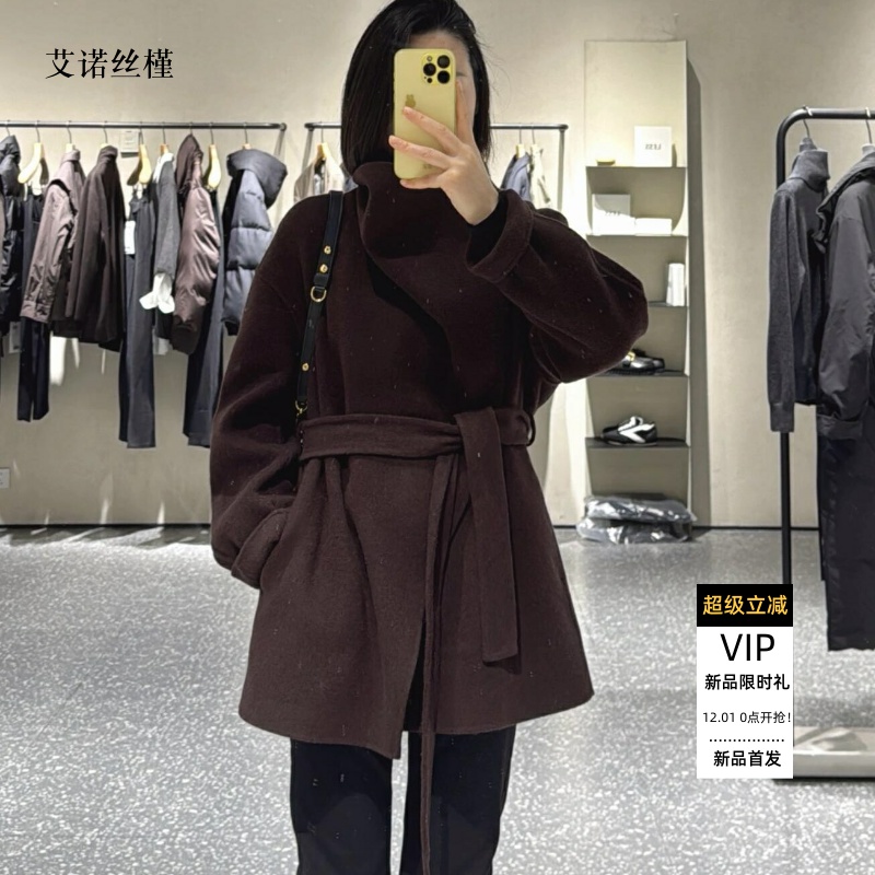 气质女中长款毛呢外套呢大衣