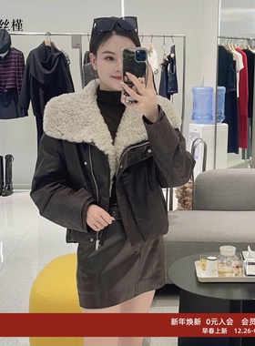 ariosee艾诺丝槿官方旗舰店正品2025冬新款羊毛领羽绒服AR004163