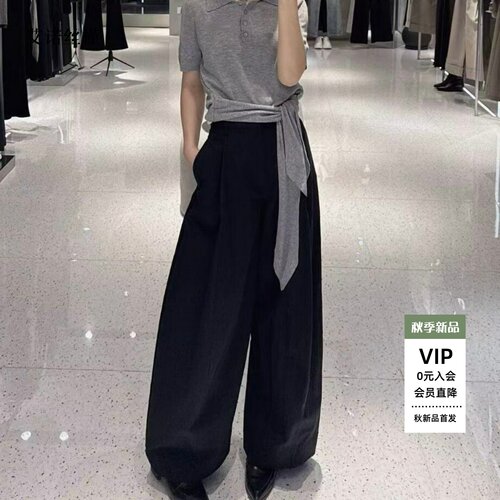 春新款直筒阔腿裤休闲裤女