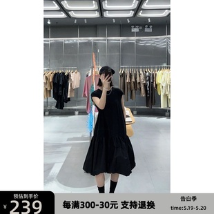 奥特莱斯官方旗舰店2024年夏季 连衣裙花苞圆领无袖 女O4G14810 新品